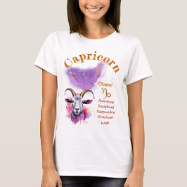 T-Shirt med Stenbocken Zodiac-tecken