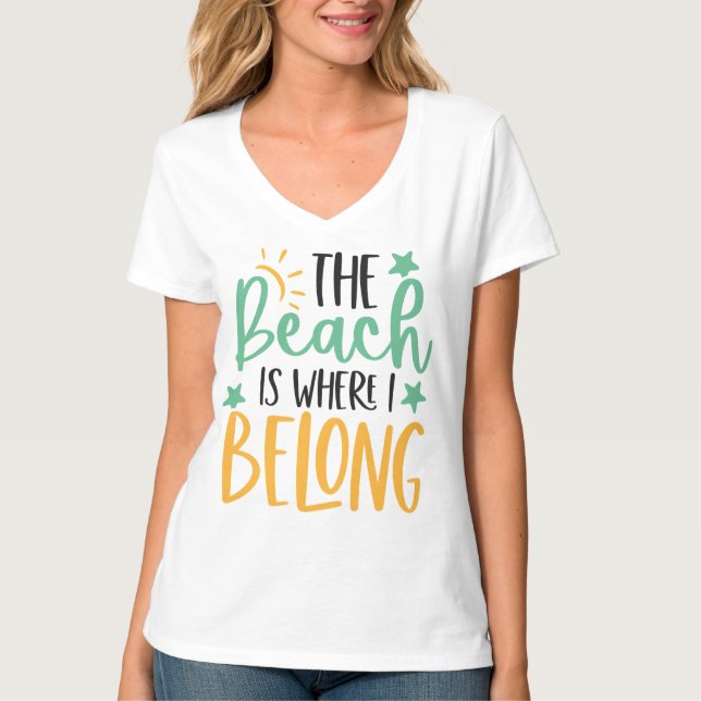 T-shirt med strandlivscitat (Framsida)