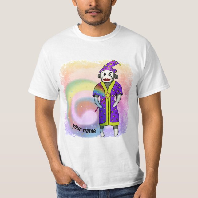 T-shirt med strumpmonkey trollkarl (Framsida)