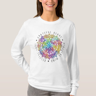 T-shirt med tacksamt hjärta, fredlig själ och vils