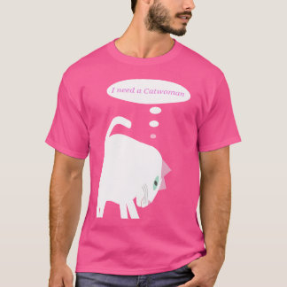 T-Shirt med Tänkande Katt