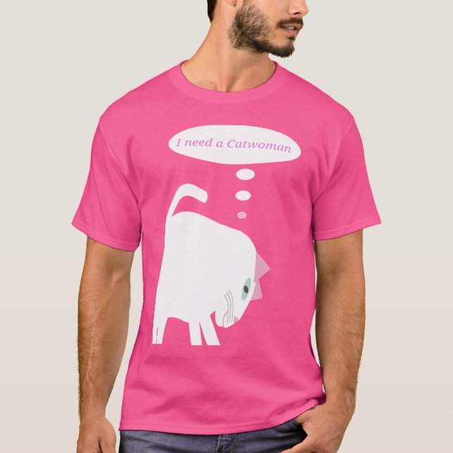 T-Shirt med Tänkande Katt (Framsida)