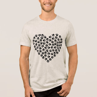 T-shirt med tassavtryck hjärta