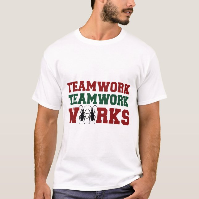 T-shirt med Teamwork Works (Framsida)