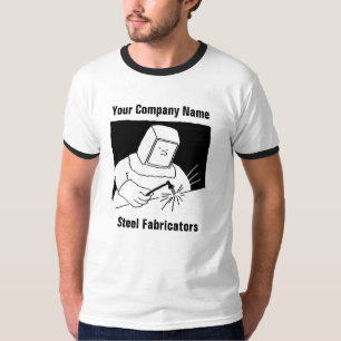 T-shirt med tecknad bild av ståltillverkning
