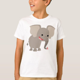 T-shirt med tecknad elefant som ler för barn