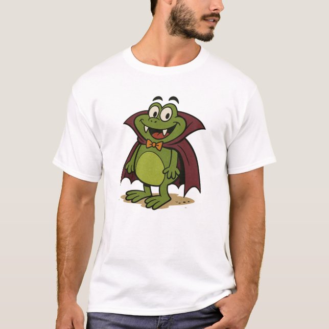 T-shirt med tecknad vampyrgroda (Framsida)