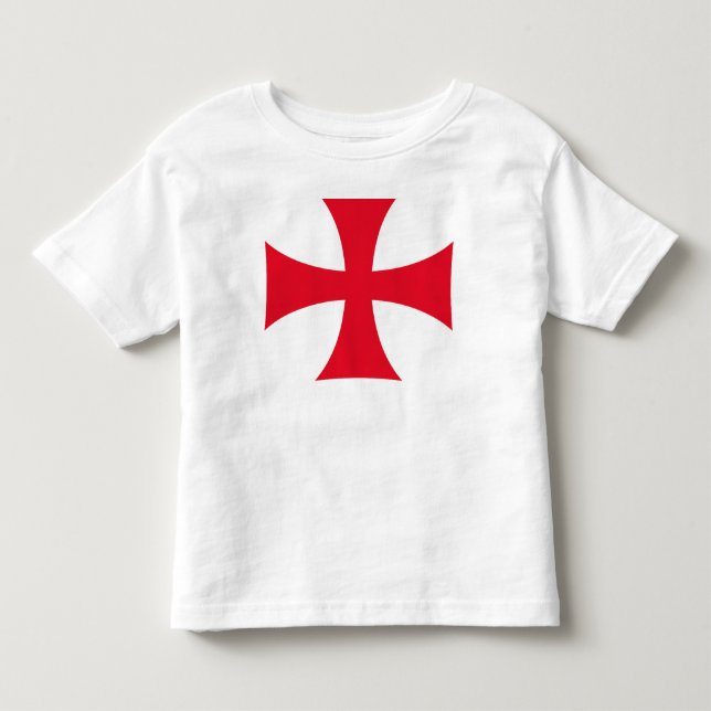T-shirt med Tempelherre-kors för småbarn (Framsida)