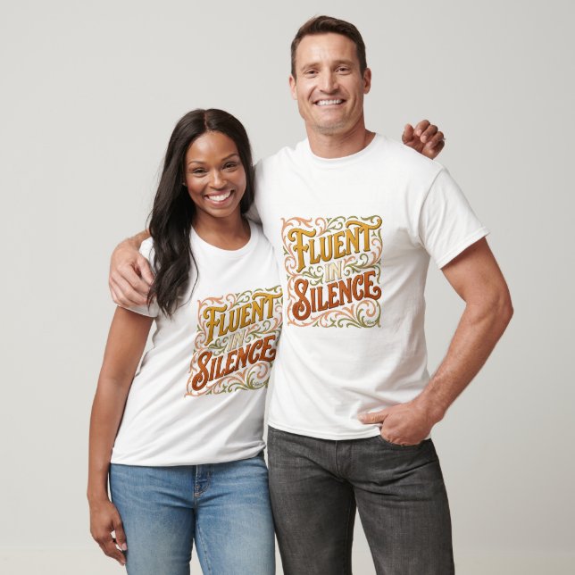 T-shirt med texten Fluent In Silence (Unisex)