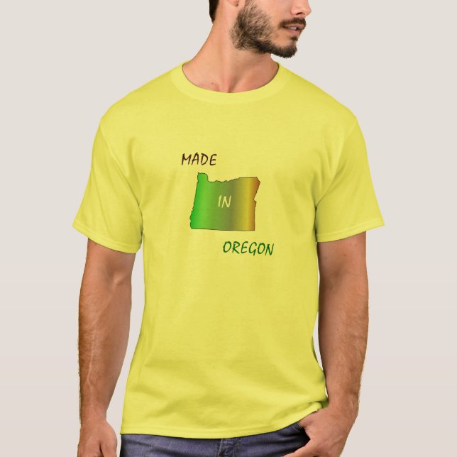 T-shirt med texten GJORD I OREGON (Framsida)