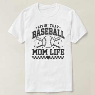 T-shirt med texten 'Lever det där baseball-mammans