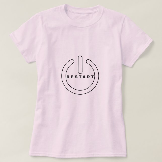 T-shirt med texten OMSTART (Design framsida)