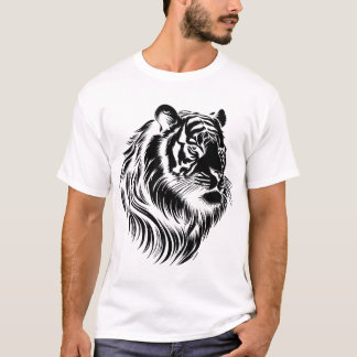 T-shirt med tigeransikte och genomskinlig bakgrund