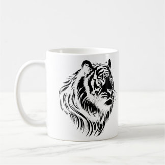 T-shirt med tigeransikte på genomskinlig bakgrund kaffemugg