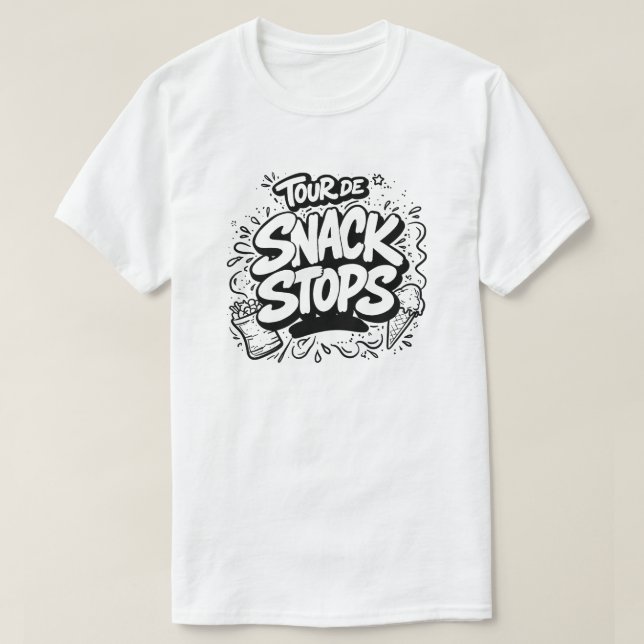 T-shirt med 'Tour de Snack Stops' text (Design framsida)