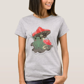 T-shirt med tryckt design av svampgroda