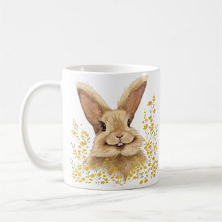 T-shirt med tryckt Lycklig Bunny i Golden Tone Kaffemugg