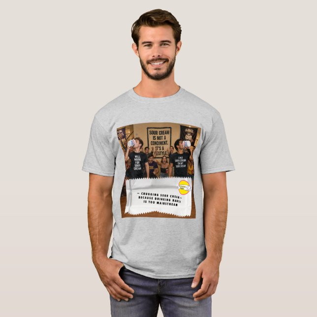 T-shirt med tuggummifodral skämt (Hel framsida)