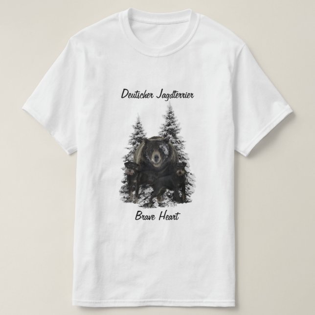 T-shirt med tysk jaktterrier (Jagdterrier) (Design framsida)