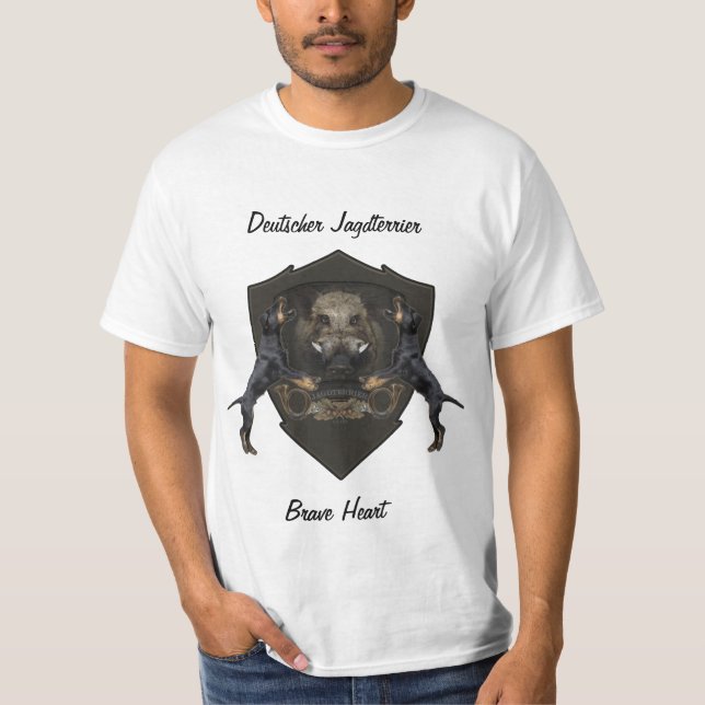 T-shirt med tysk jaktterrier (Jagdterrier) (Framsida)