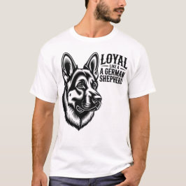 T-shirt med tysk schäfer - Linje konst tee för hun