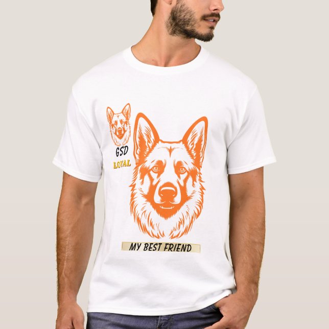 t-shirt med tysk schäferhund (Framsida)
