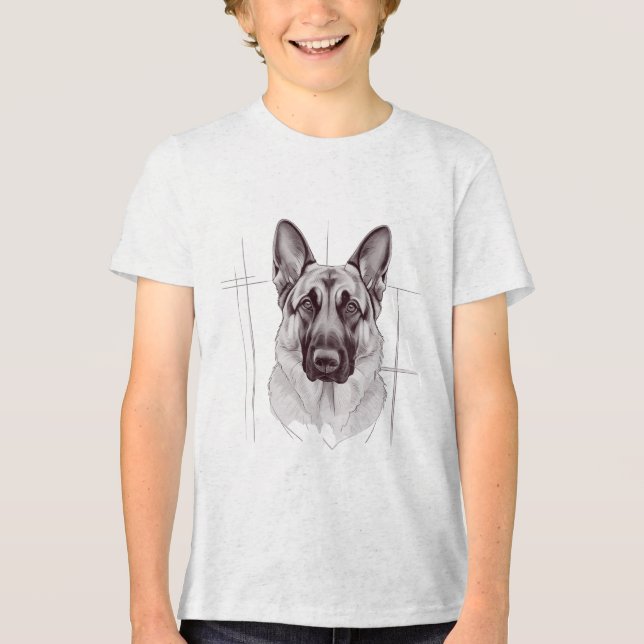 T-shirt med tysk schäferhund (Framsida)