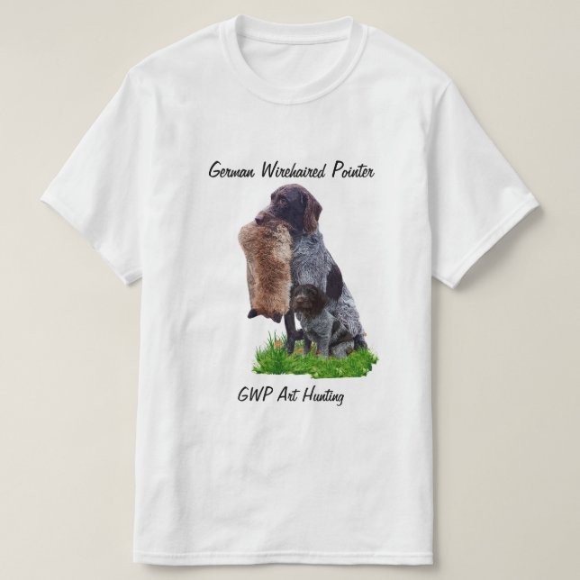 T-shirt med tysk wirehaired pointer (Design framsida)