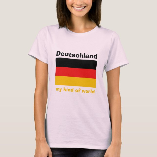 T-Shirt med Tysklands flagga + karta + text (Framsida)