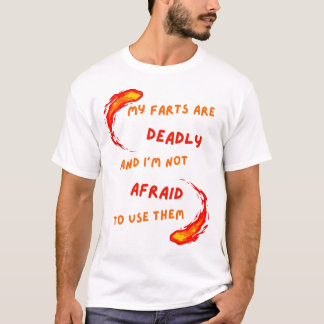 T-shirt med tyst men dödlig fjärt för de oförvägna