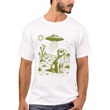 T-Shirt med UFO-hundar