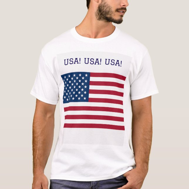 T-shirt med USA- och Union Jack-flaggor (Framsida)