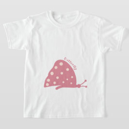T-shirt med vacker minimal rosa fjäril