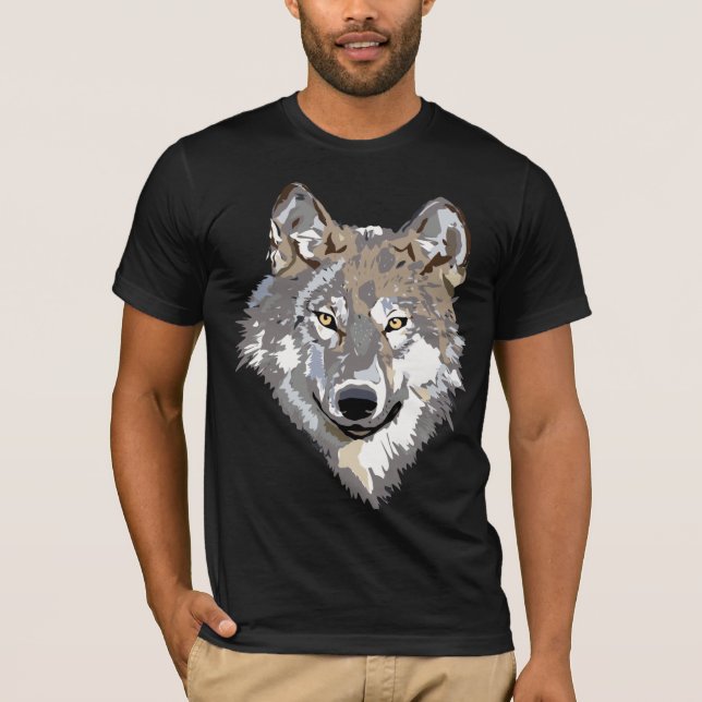 T-shirt med vargansikte (Framsida)