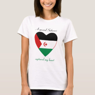 T-shirt med Västsaharas flagga och hjärta