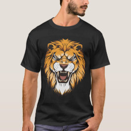T-shirt med vild grafisk lejon-design
