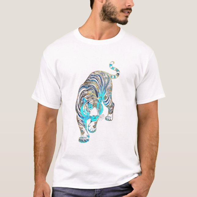 T-shirt med vild tiger-kraft (Framsida)