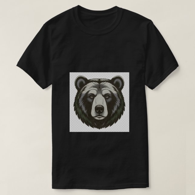 T-shirt med vildmarksdesign för svartbjörn (Design framsida)