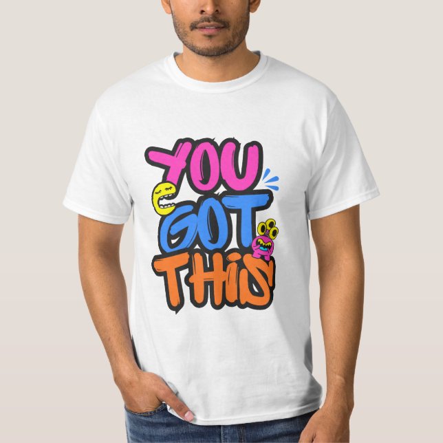 T-shirt med vit mindsett citat | Djärv grafisk tee (Framsida)