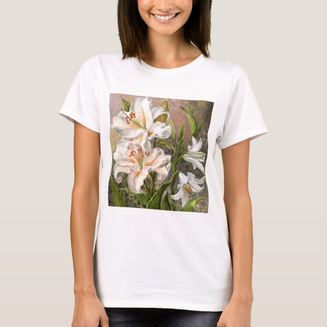 T-Shirt med Vita Liljor (Framsida)