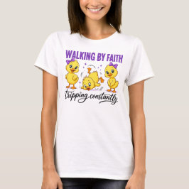 T-shirt med Walking By Faith-ankor