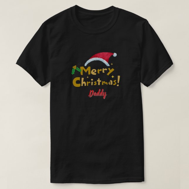 T-Shirt meery christmas gold  (Design framsida)