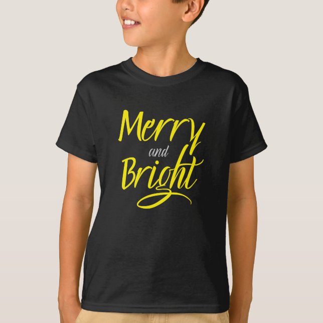 T-Shirt : Merry and Bright (black) (Framsida)