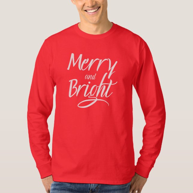 T-Shirt : Merry and Bright (red cardinal) (Framsida)