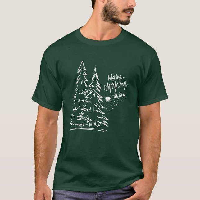 T-Shirt : Merry Christmas (green) (Framsida)