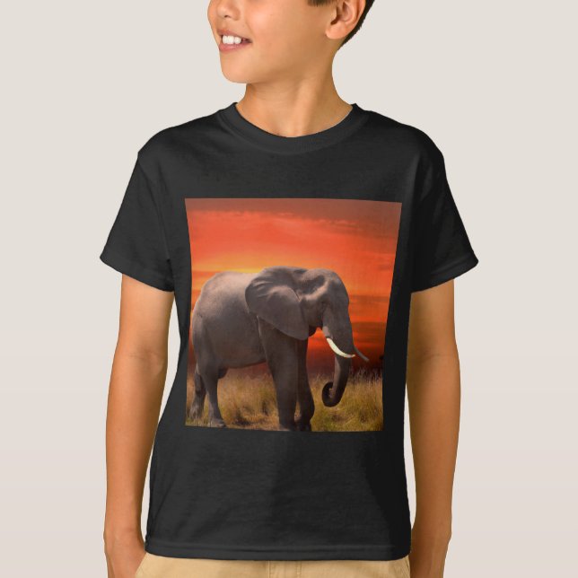 T-shirt met afrikaanse olifant (Framsida)