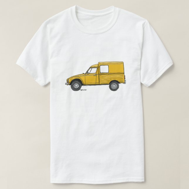 T-shirt met gele Citroën Acadiane (Design framsida)
