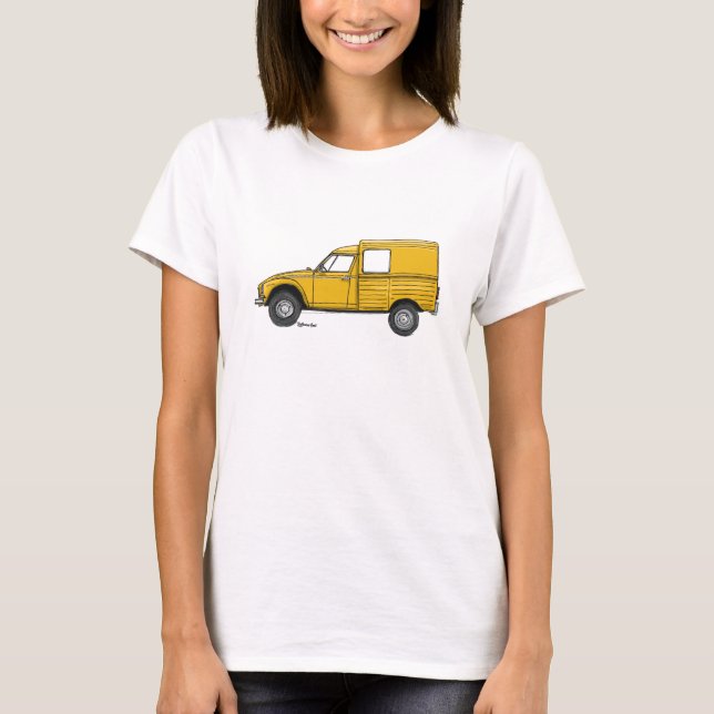T-shirt met gele Citroën Acadiane (Framsida)