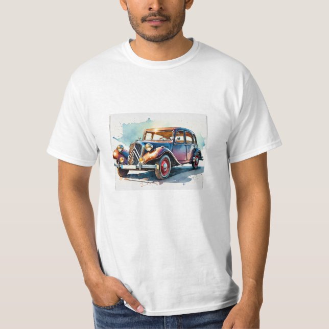 t-shirt met  oldtimer (Framsida)