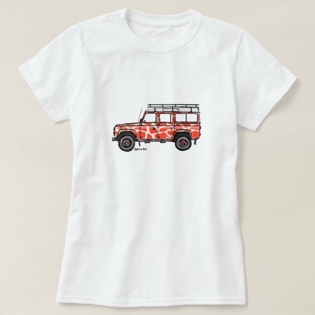 T-shirt met stoere print van Defender in oranje (Design framsida)